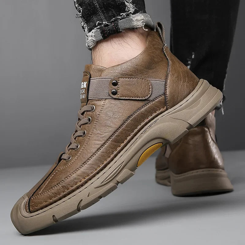 Andes™ Premium Leather Sneakers with Adjustable Side Strap