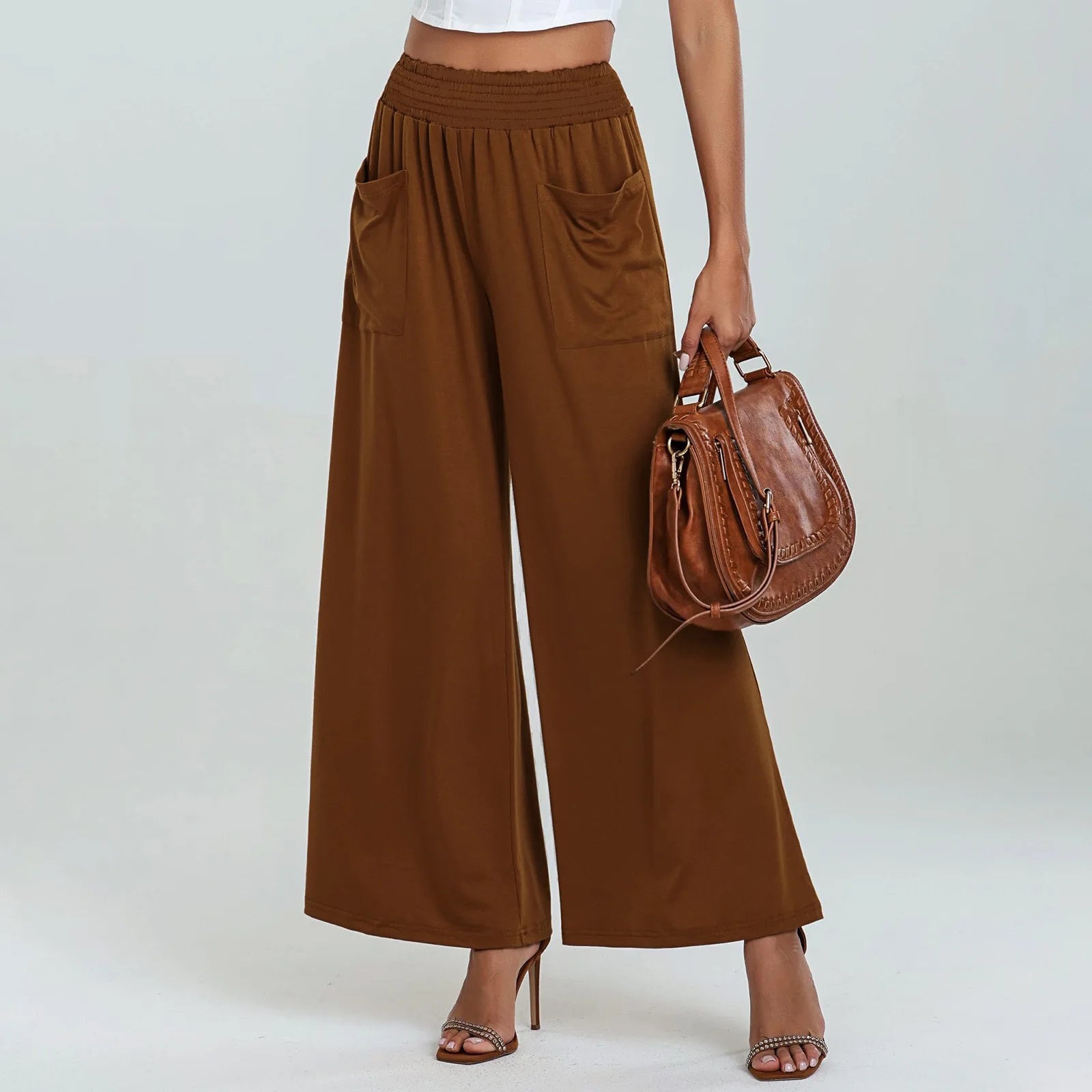 Lissara™ High-Waisted Wide-Leg Pants With Draped Pockets