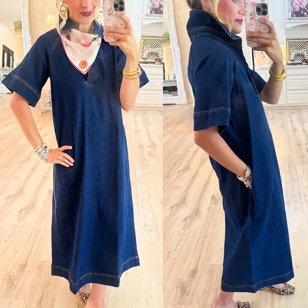 Nyra™ Denim Dress with a Clean Design and Lightweight Fit