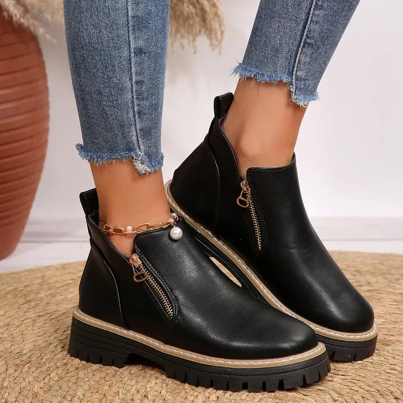 Kallix™ Ankle Boots with Side Zipper Closure
