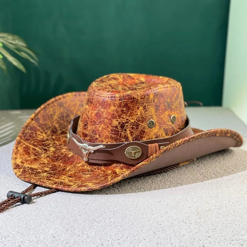 BUY 1, GET 2 FREE - Longhorn™ Premium Leather Western Cowboy Hat with Rustic Finish estados Unidos