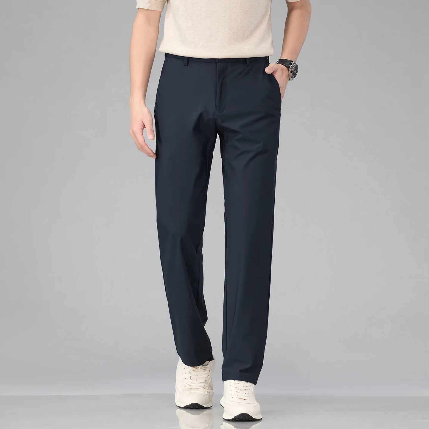 Corvino™ Dress Pants with Stretch Fabric and Straight Fit.