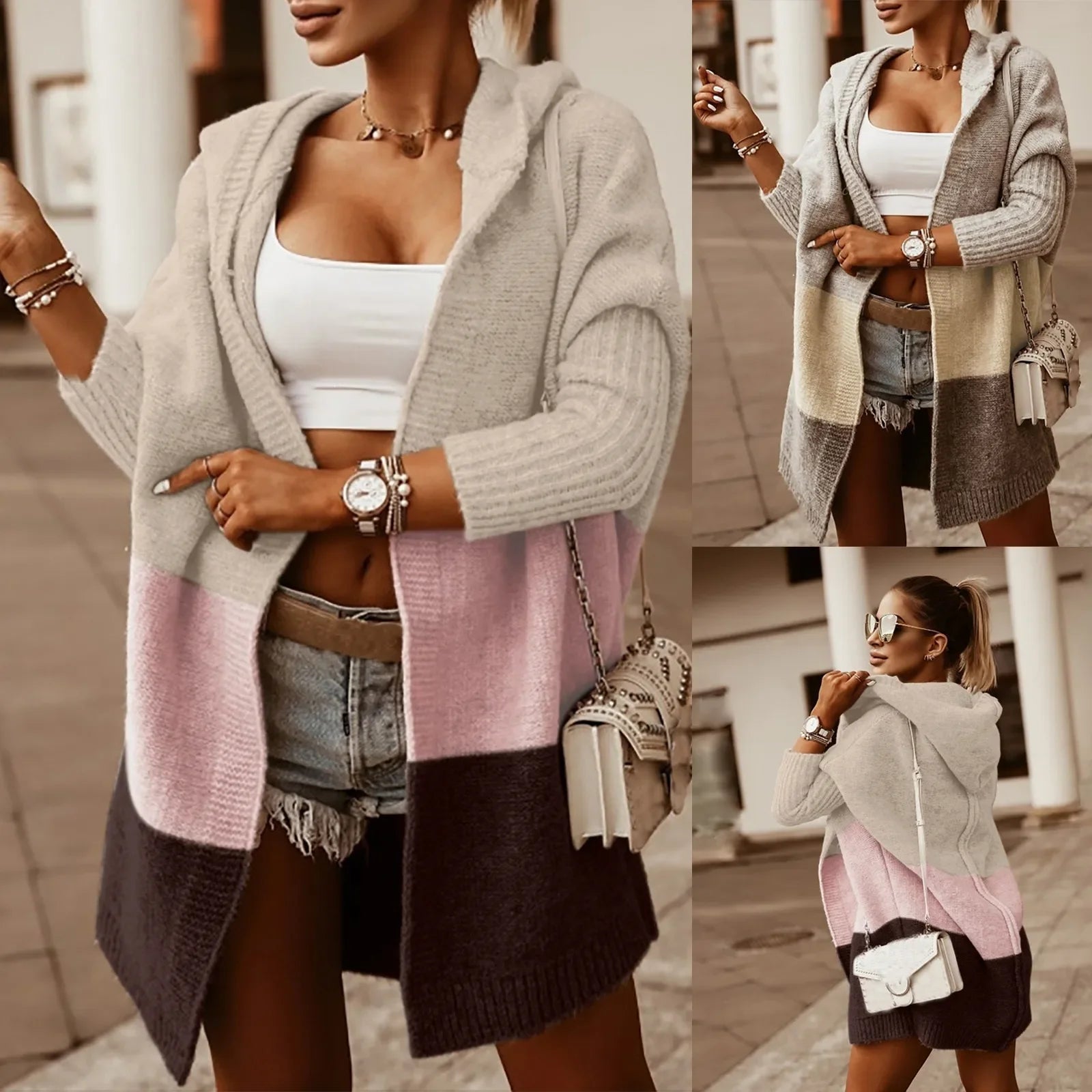 Aspen Luxe™ Long Hooded Knit Cardigan