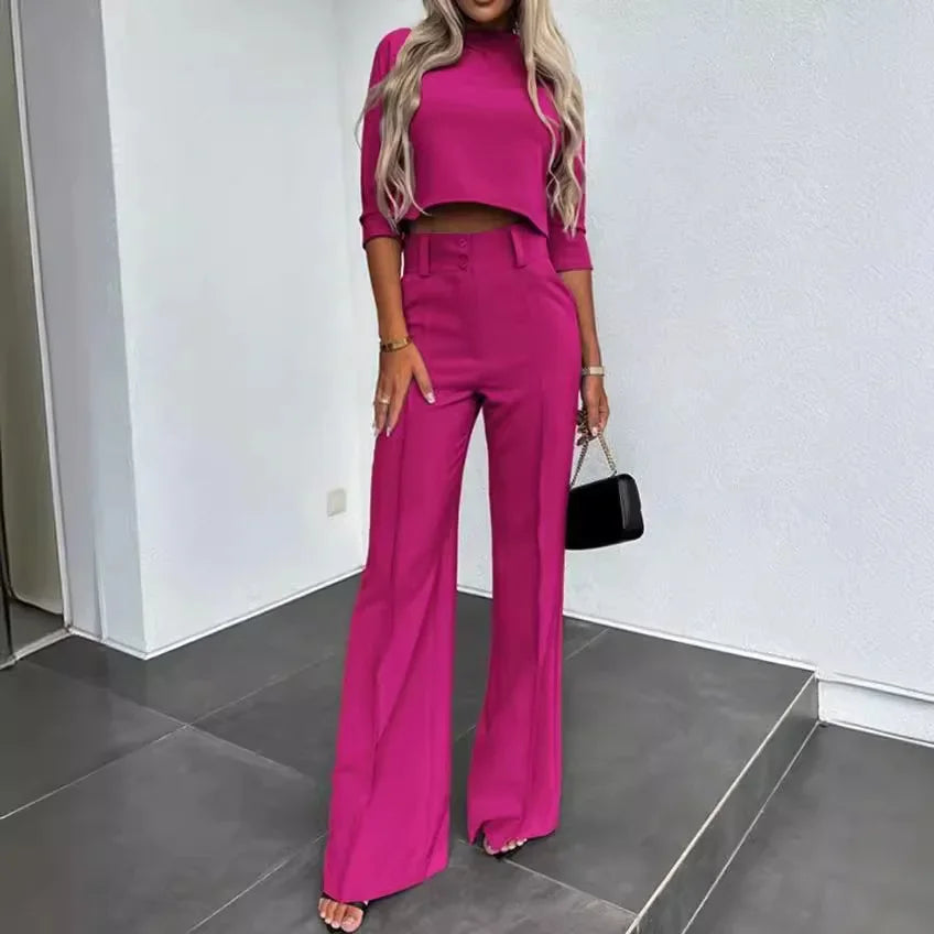 Nina™ Set with High-Neck Cropped Top