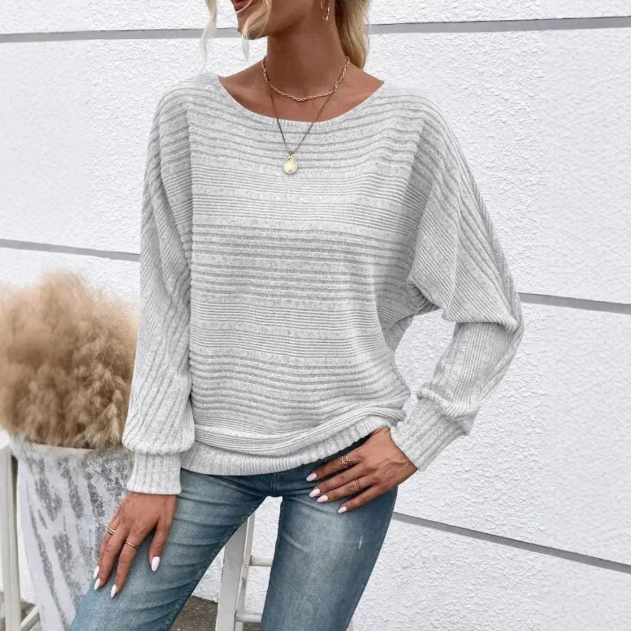 Mirevna™ Textured Knit Sweater With Delicate Neckline