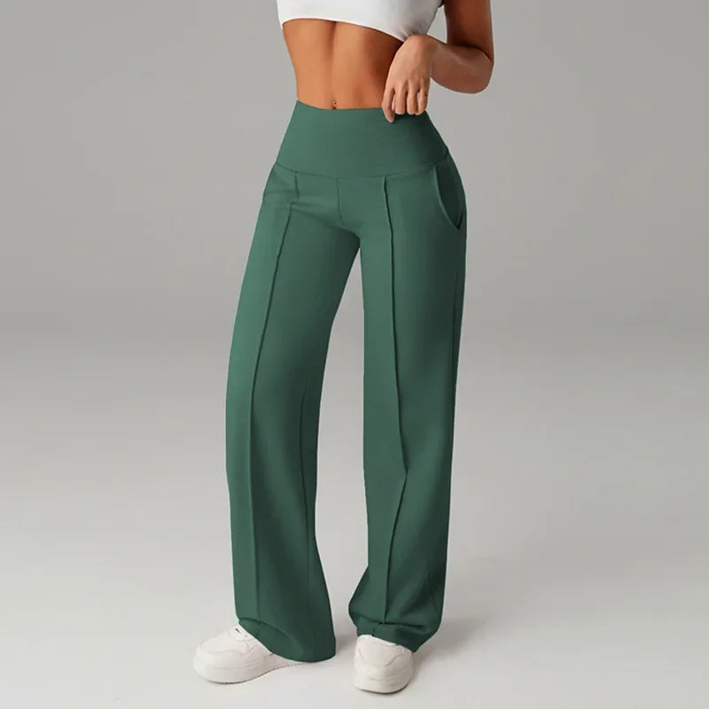 Barcelona™ Women's Pants with High Waistband and Loose, Comfortable Straight Cut
