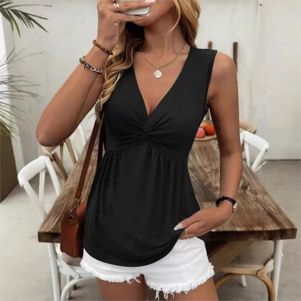 Amelisse™ V-Neck Blouse With Flattering Draped Detail