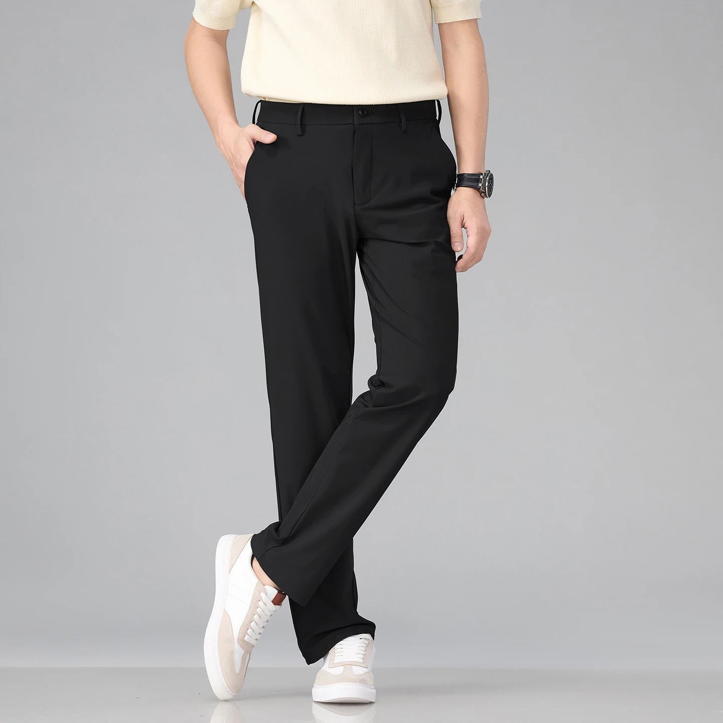 Corvino™ Dress Pants with Stretch Fabric and Straight Fit.