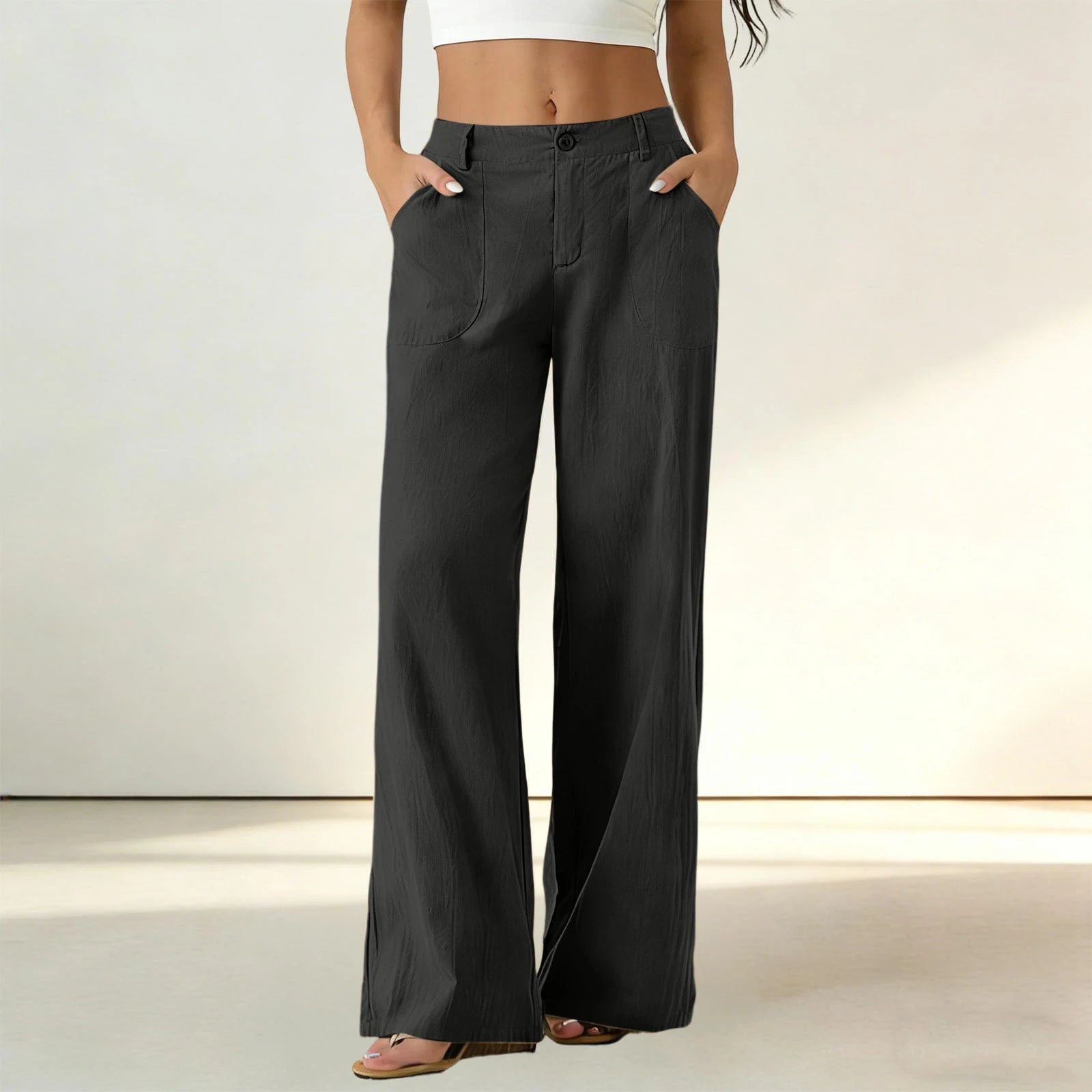 Sorena™ High-Waisted Straight-Leg Pants with Utility Pockets / Comfort That Keeps Your Look Perfectly Polished