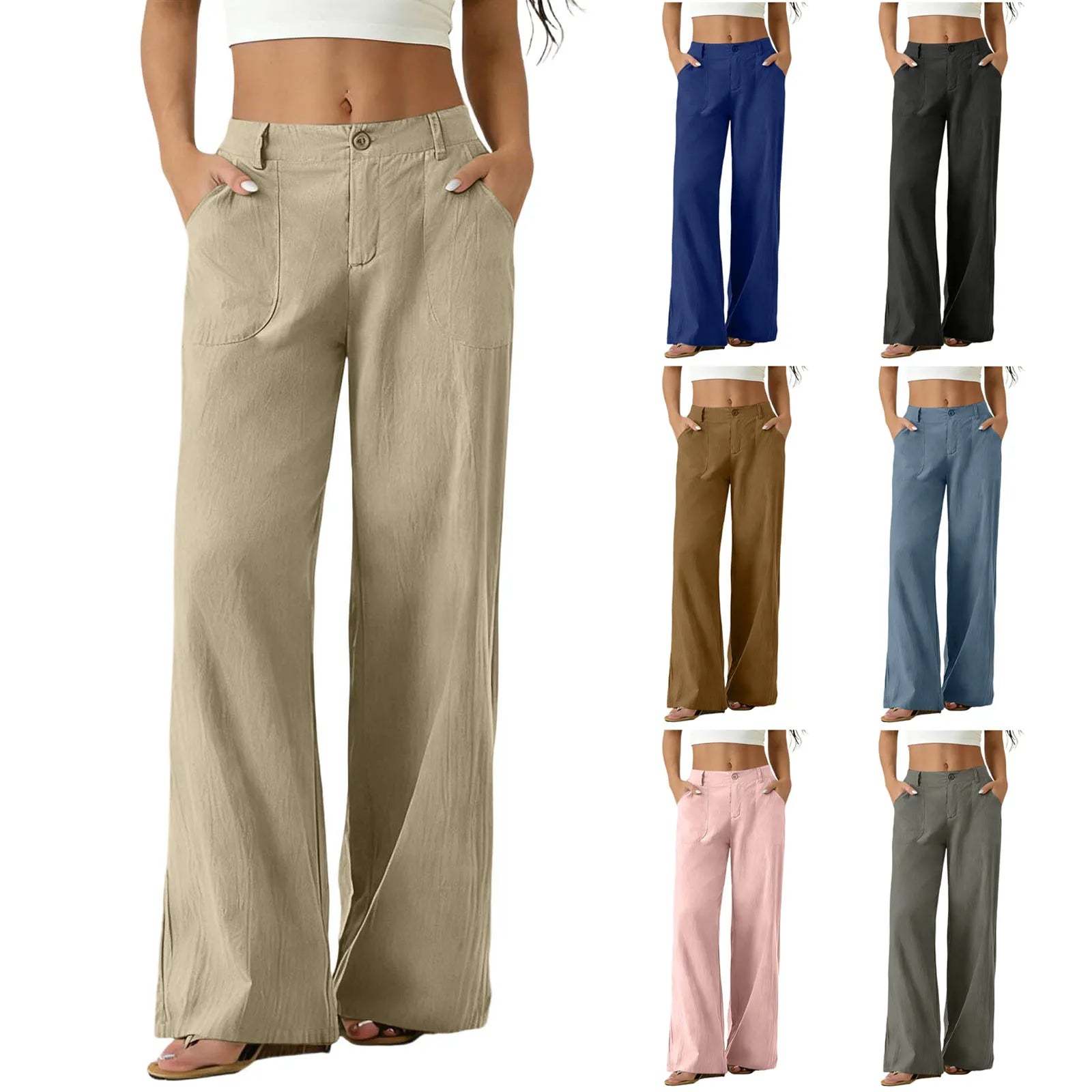 Sorena™ High-Waisted Straight-Leg Pants with Utility Pockets / Comfort That Keeps Your Look Perfectly Polished