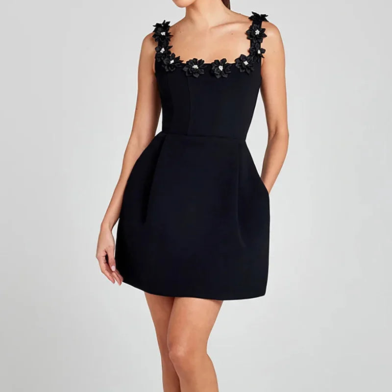 Bellaflora™ Dress with Floral Embellishments on the Neckline and an Elegant Silhouette
