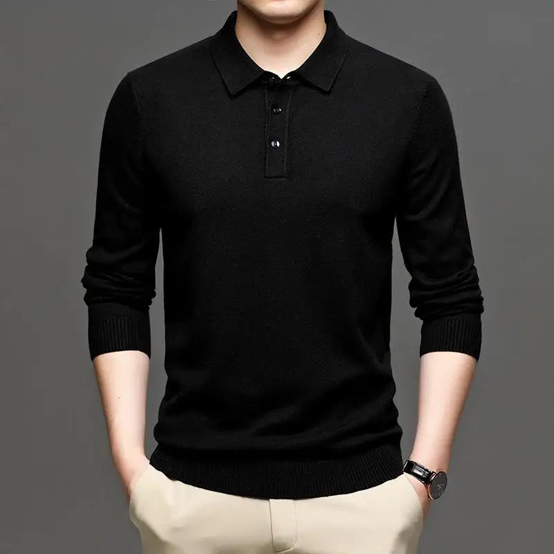 Lordeon™ Lightweight Knit Long-Sleeve Polo With Premium Finish