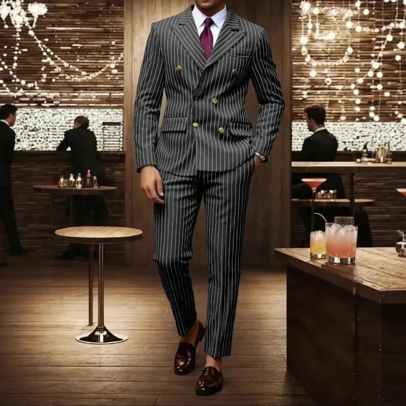 Monarch™ Tailored Suit with Pinstripes and Premium Executive Style