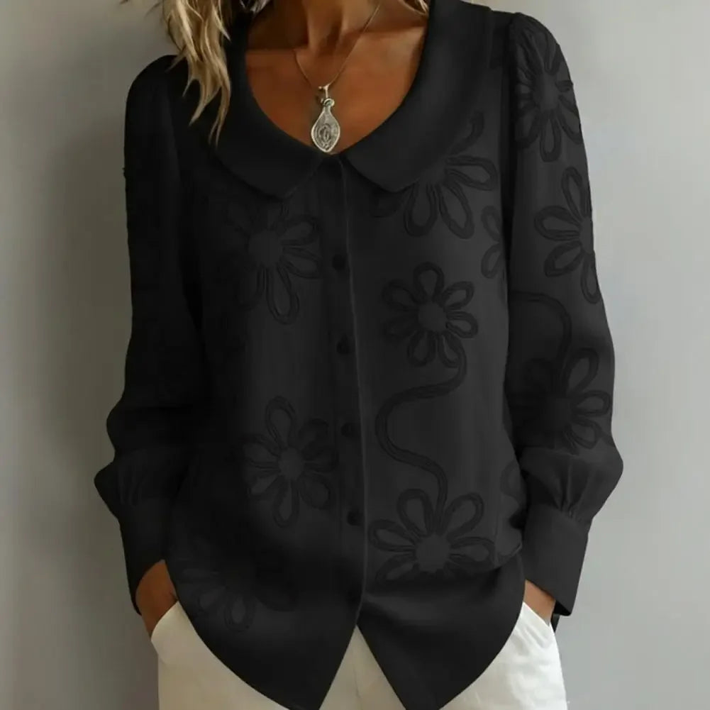 Fiorenne™ Shirt with Floral Embroidery and a Flowing Silhouette