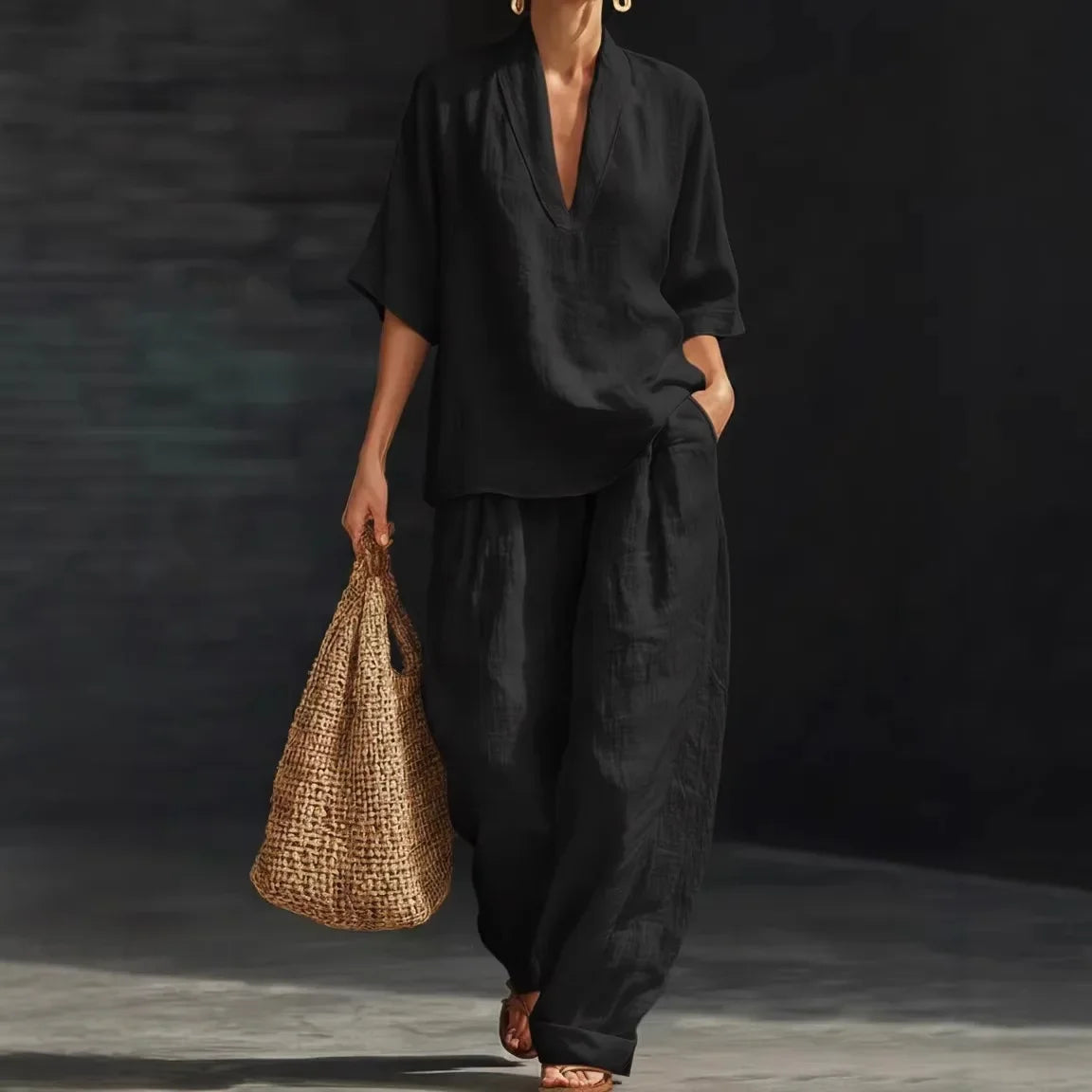 Nemora™ Cotton-Linen Set with a Minimalist Design