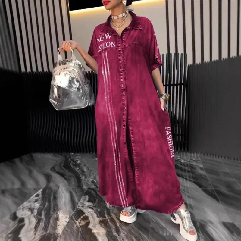 New York™ Dress in Premium Wash Denim and Oversized Design / For Women Who Defy the Basics and Impose Their Style!