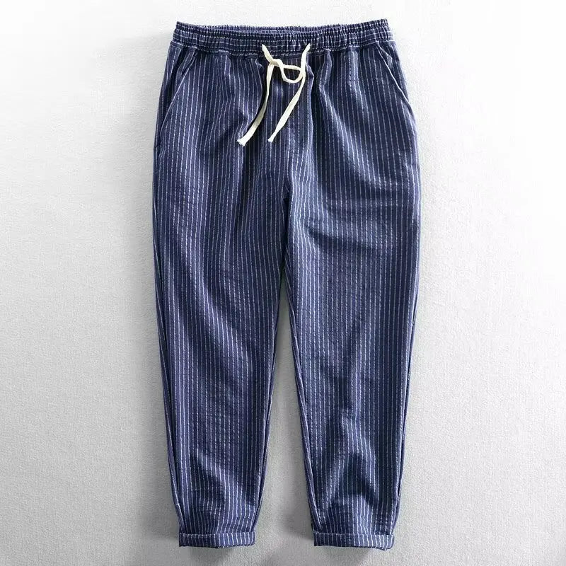 Lawrence™ Cotton-Linen Pants with Elegant Stripes