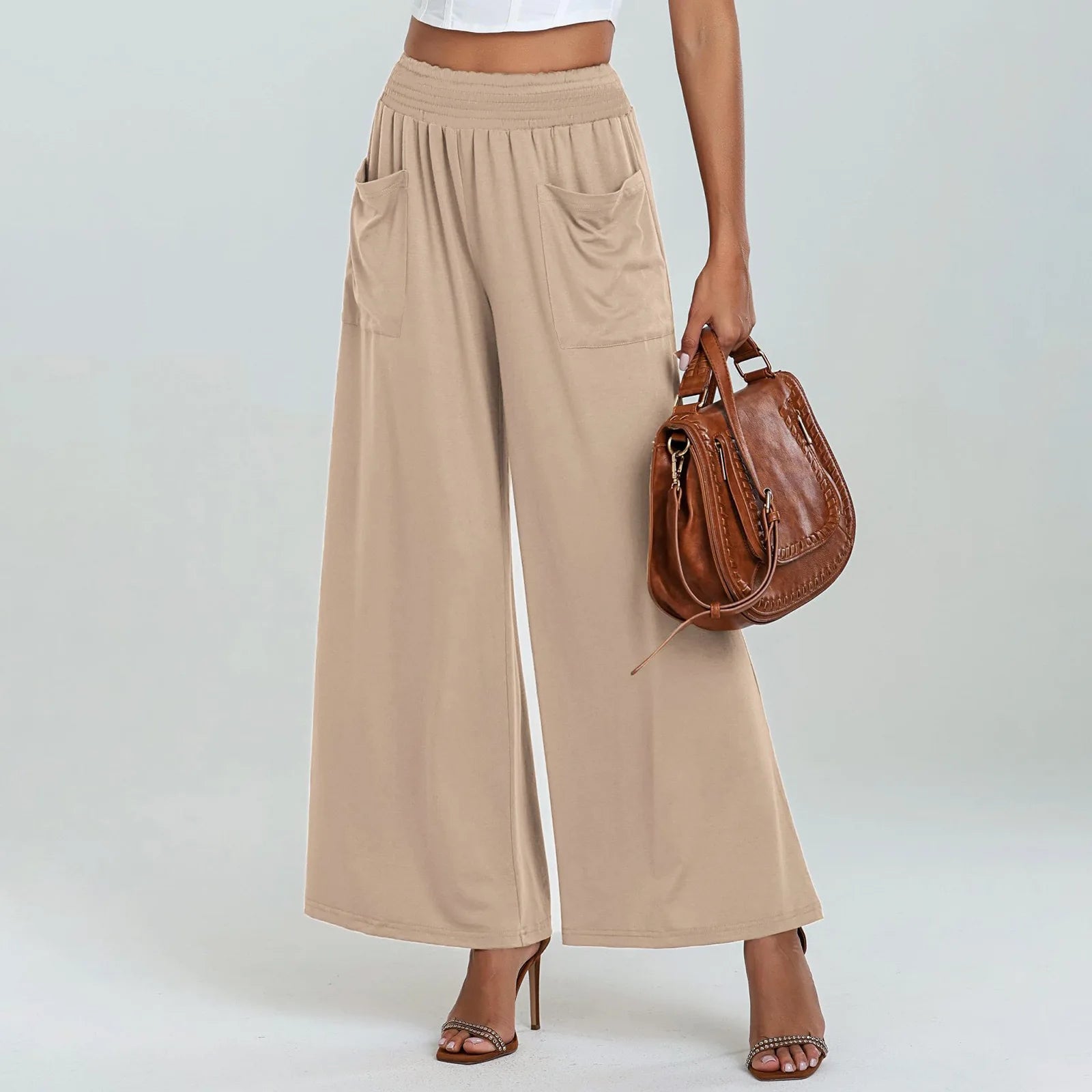 Lissara™ High-Waisted Wide-Leg Pants With Draped Pockets