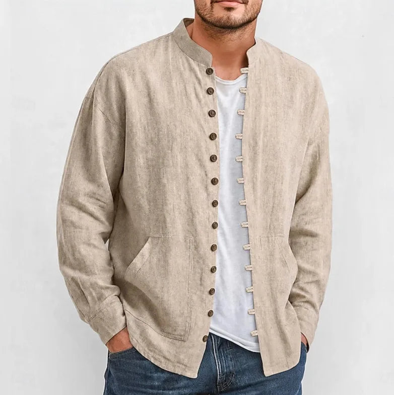 Bastien™ Shirt with Textured Fabric and Front Buttons with Toggle Details