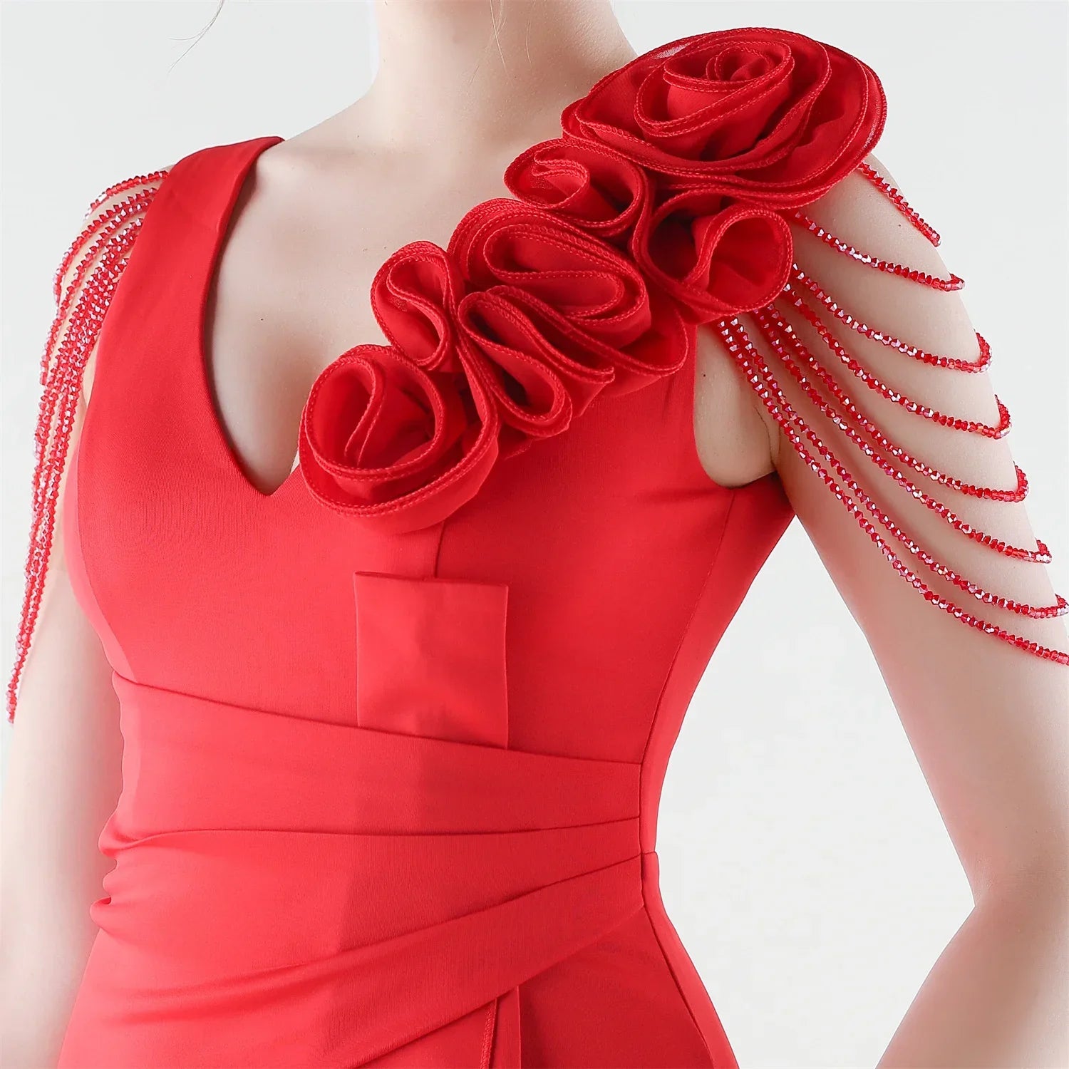 Aurielle™ Dress with Decorated Shoulder and Premium Finish