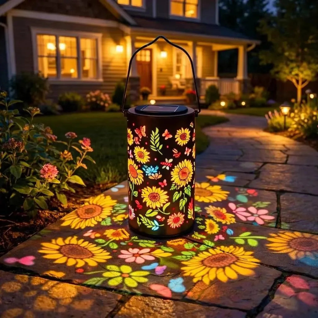 Sunshine™ Solar Lantern with Floral Projection and Water Resistance