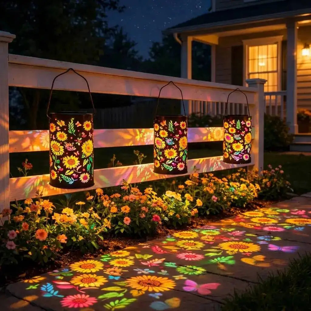 Sunshine™ Solar Lantern with Floral Projection and Water Resistance