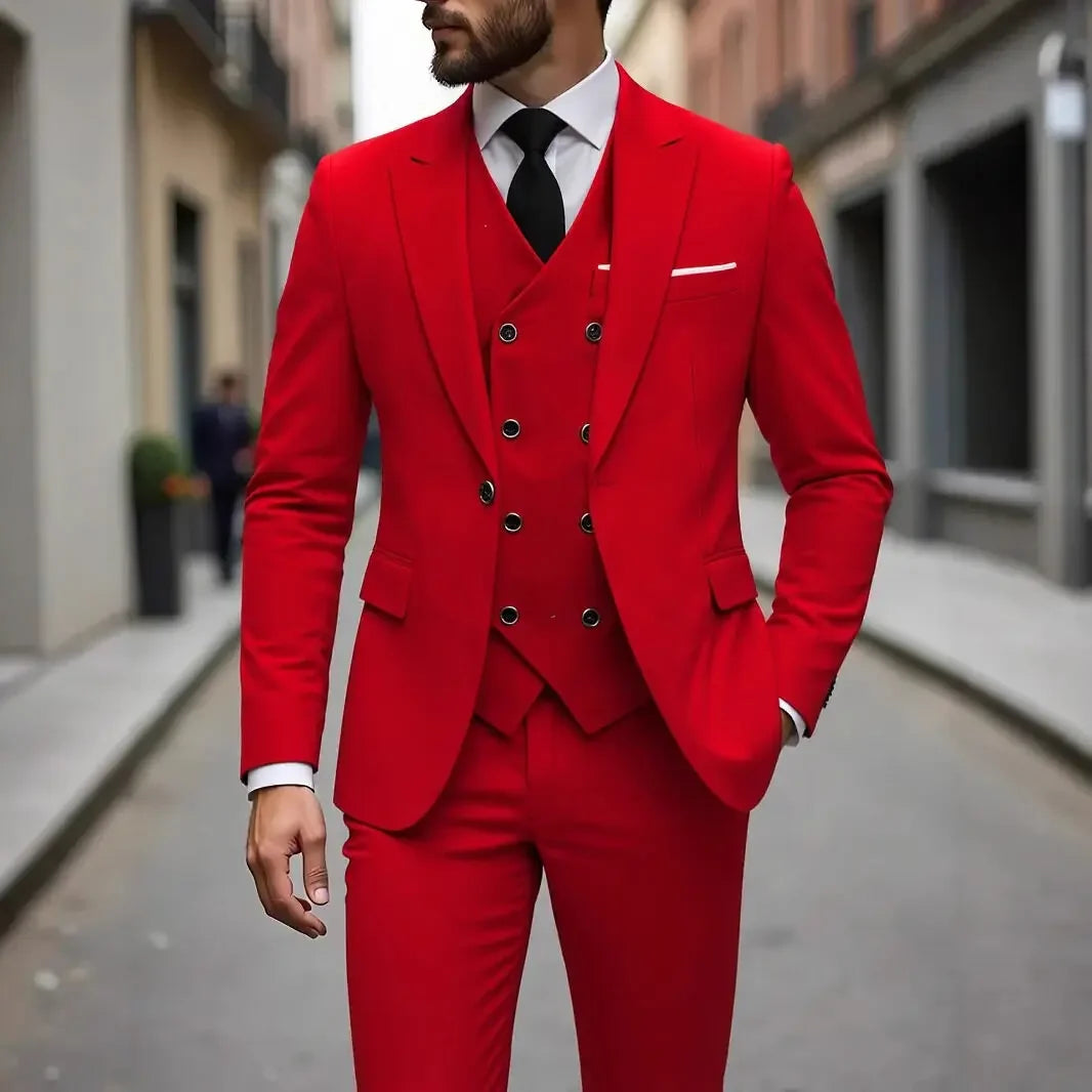 Suit Montevic™ with Double-Breasted Vest, Slim Fit and Structured Blazer