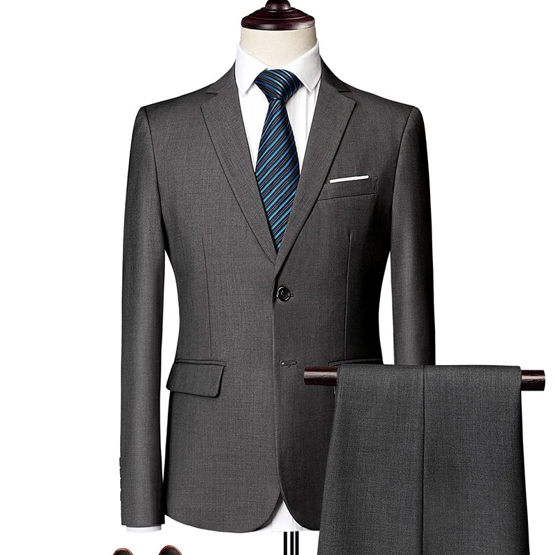 Monaco Royal™ Suit Set with Premium Tailored Blazer and Slim Fit Pants