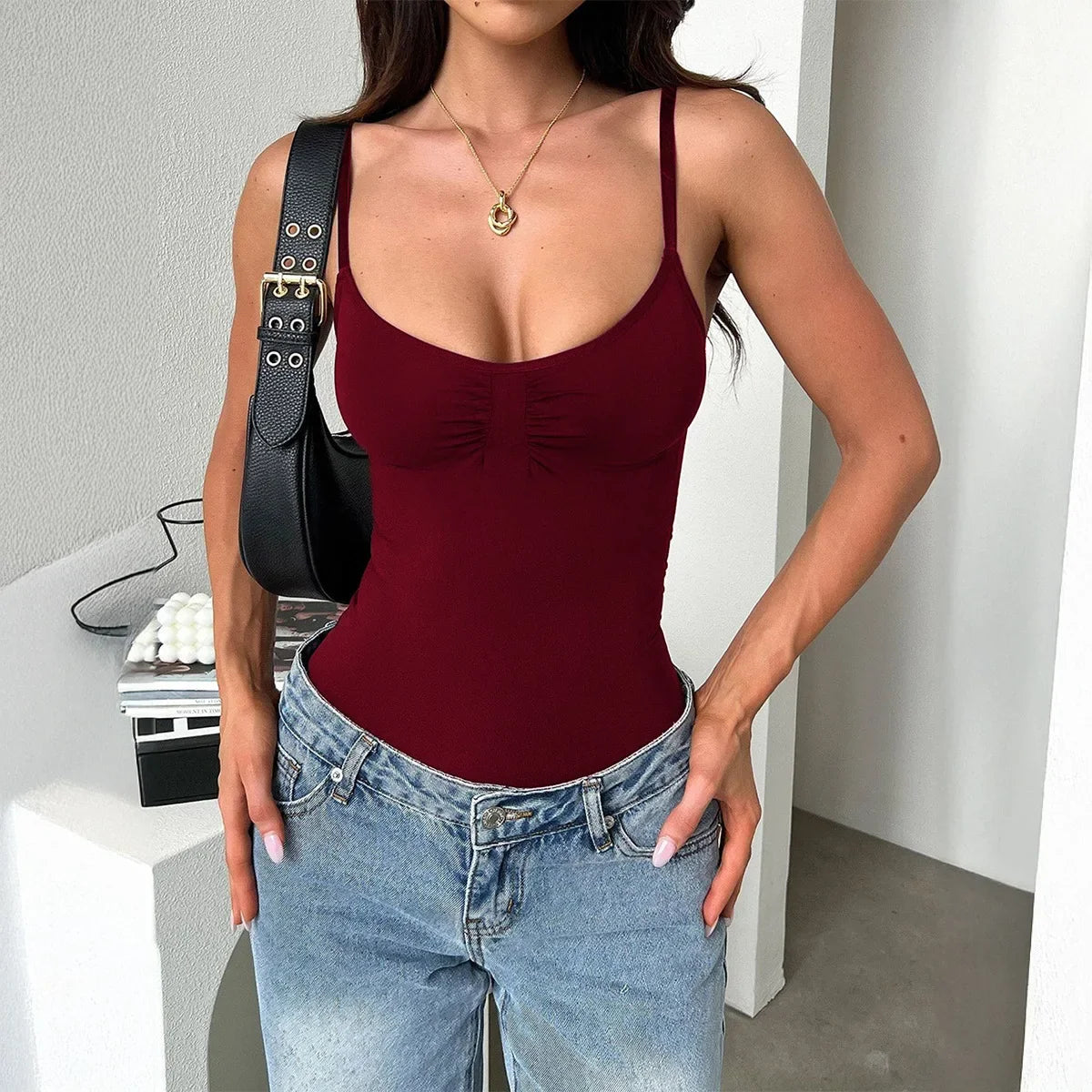 Ariella™ Premium Knit Bodysuit with Bust Shirring
