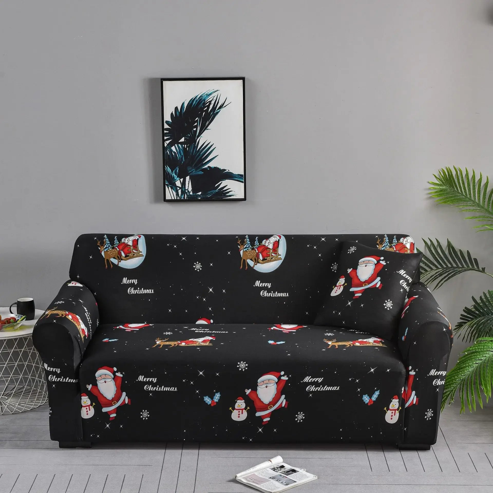 High Elasticity Spandex Christmas Sofa Cover / Instant Decor Your Christmas Deserves! + Free 2x Pillowcase