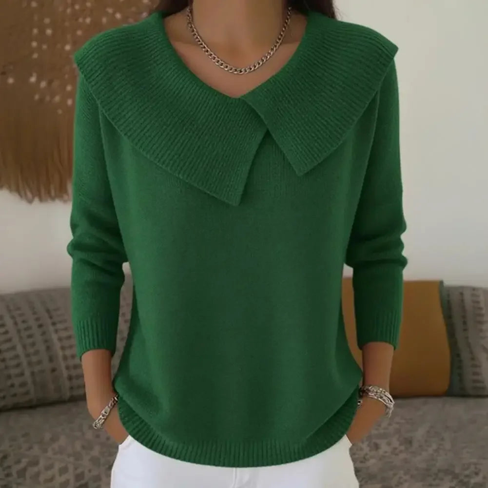 Noelle™ Sweater in Textured Knit with Stylized Collar