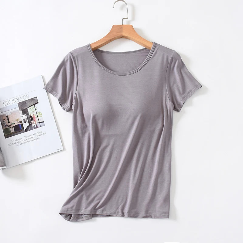 Velina™ Blouse in Silky Modal with Built-In Cups and Second-Skin Feel
