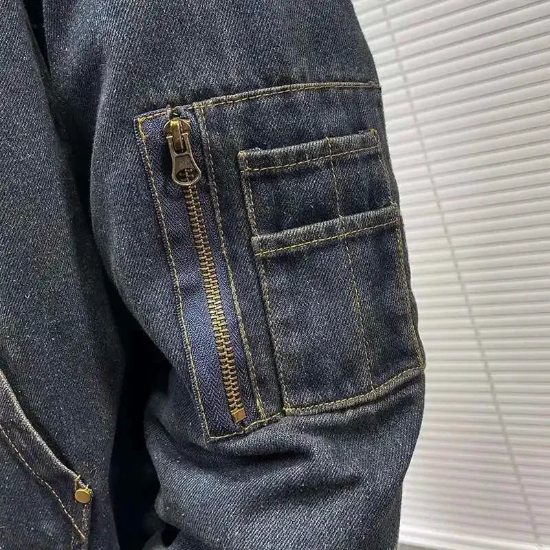 Seattle™ Denim Bomber Jacket with Plush Lining