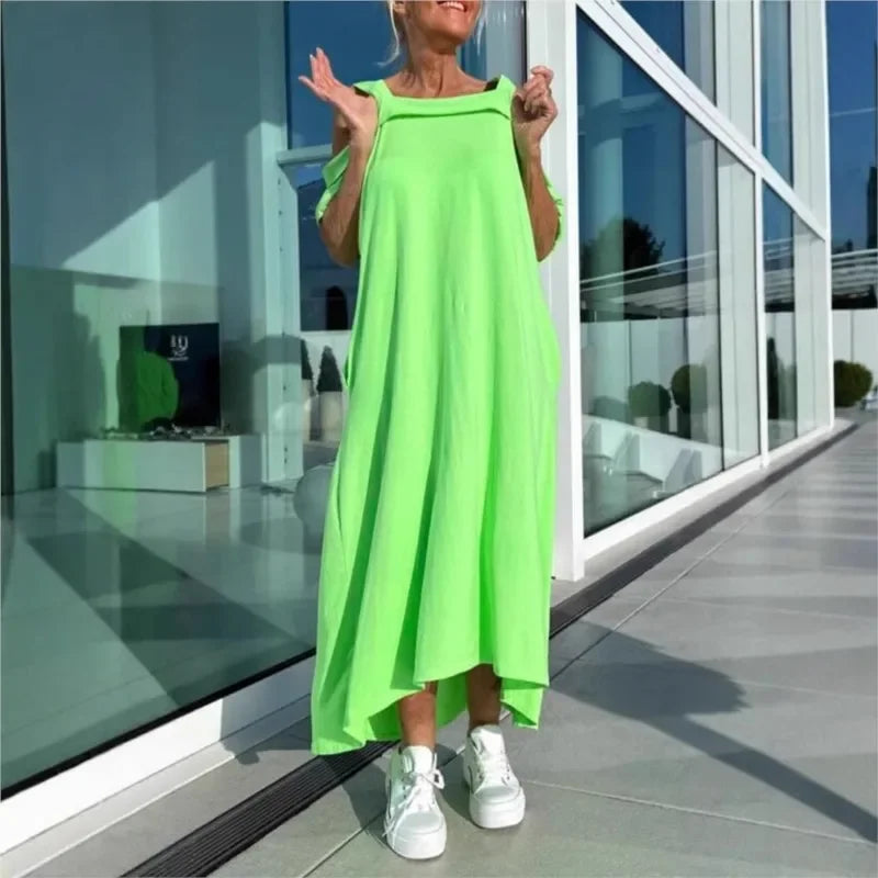 Evora™ Dress with Vented Shoulders and Loose Fit / For Women who Shine with Lightness and Boldness!