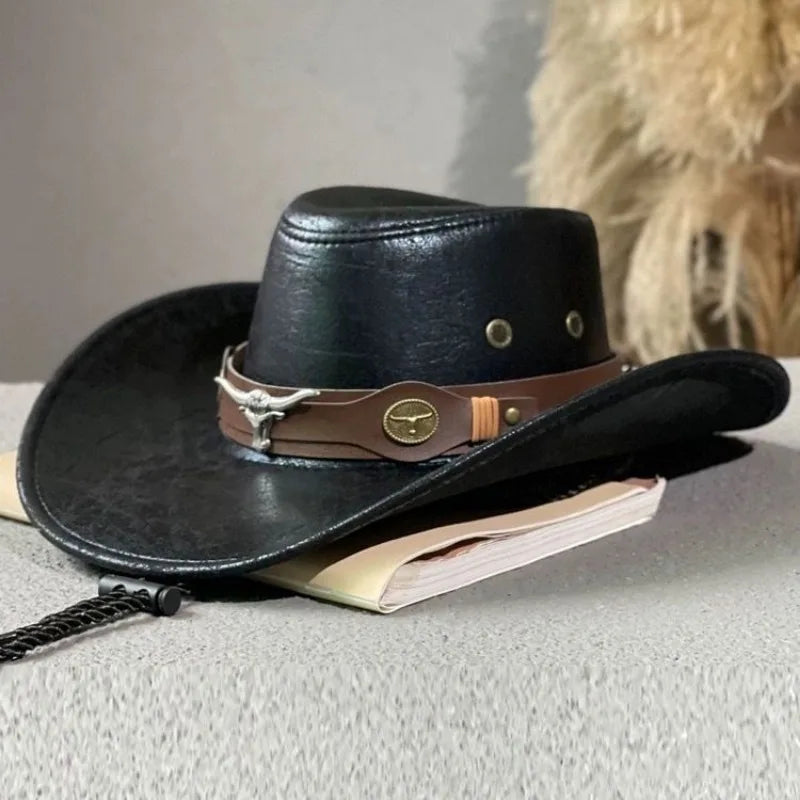 BUY 1, GET 2 FREE - Longhorn™ Premium Leather Western Cowboy Hat with Rustic Finish estados Unidos