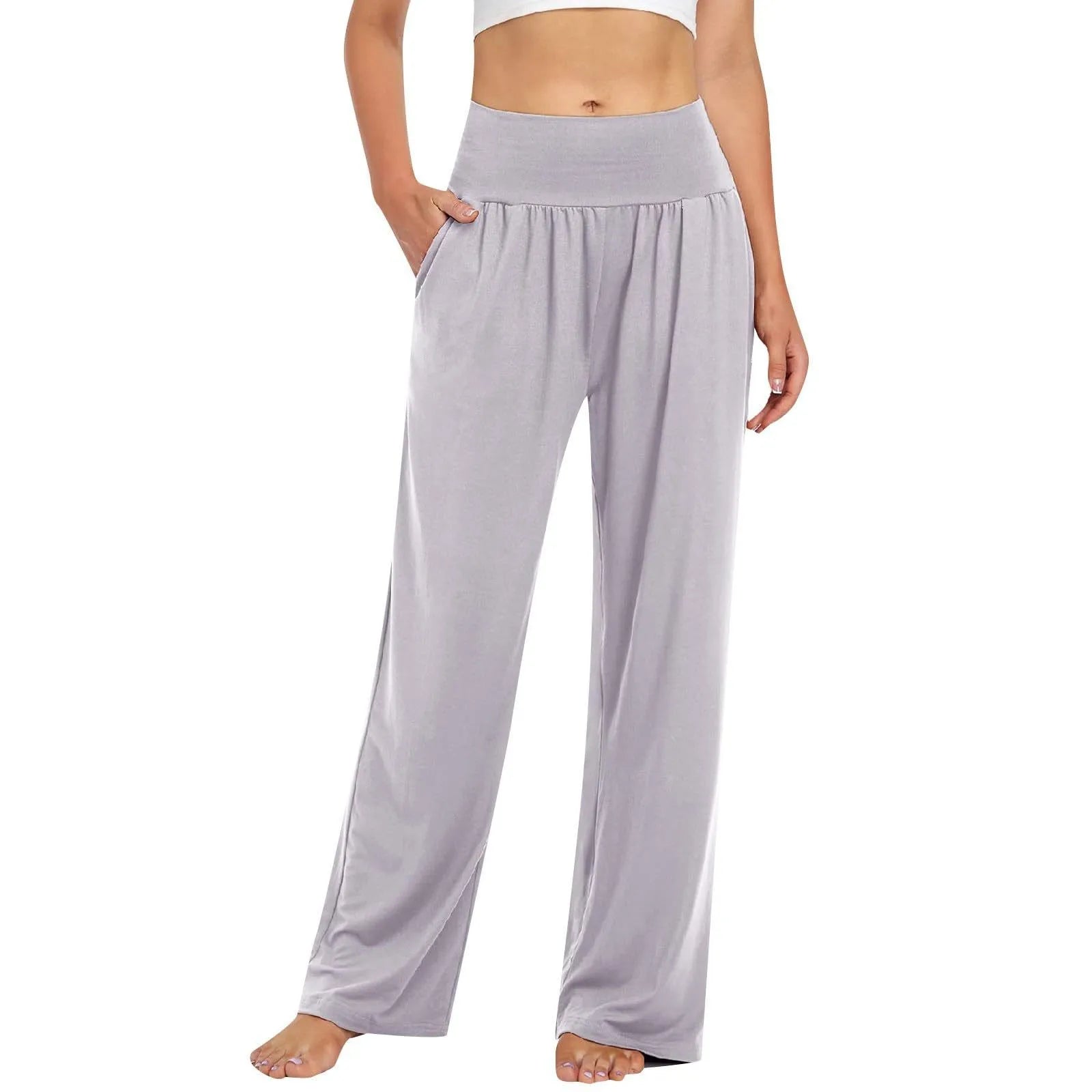Belle Comfort™ Pants With Elastic Waistband and Wide-Leg Silhouette