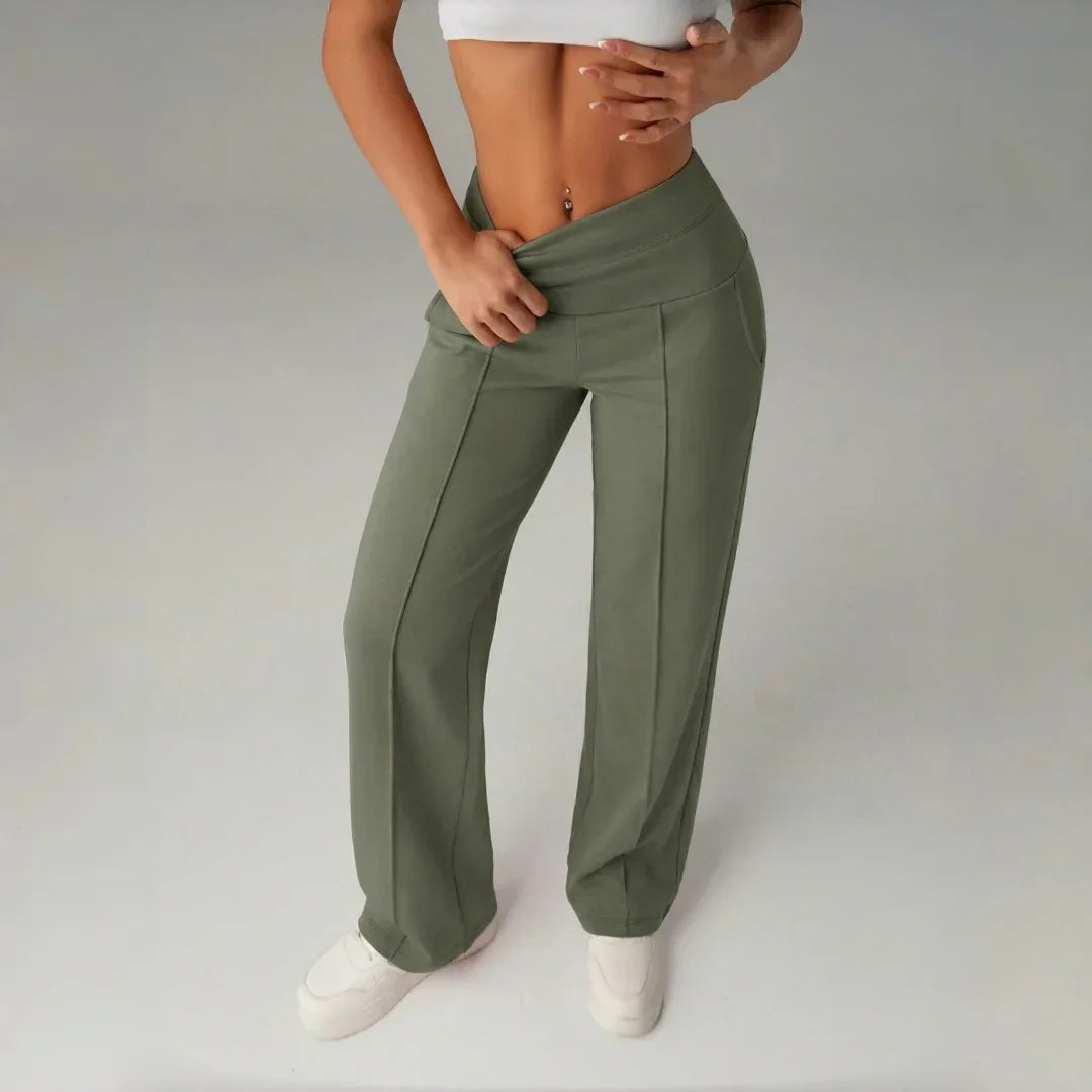 Barcelona™ Women's Pants with High Waistband and Loose, Comfortable Straight Cut