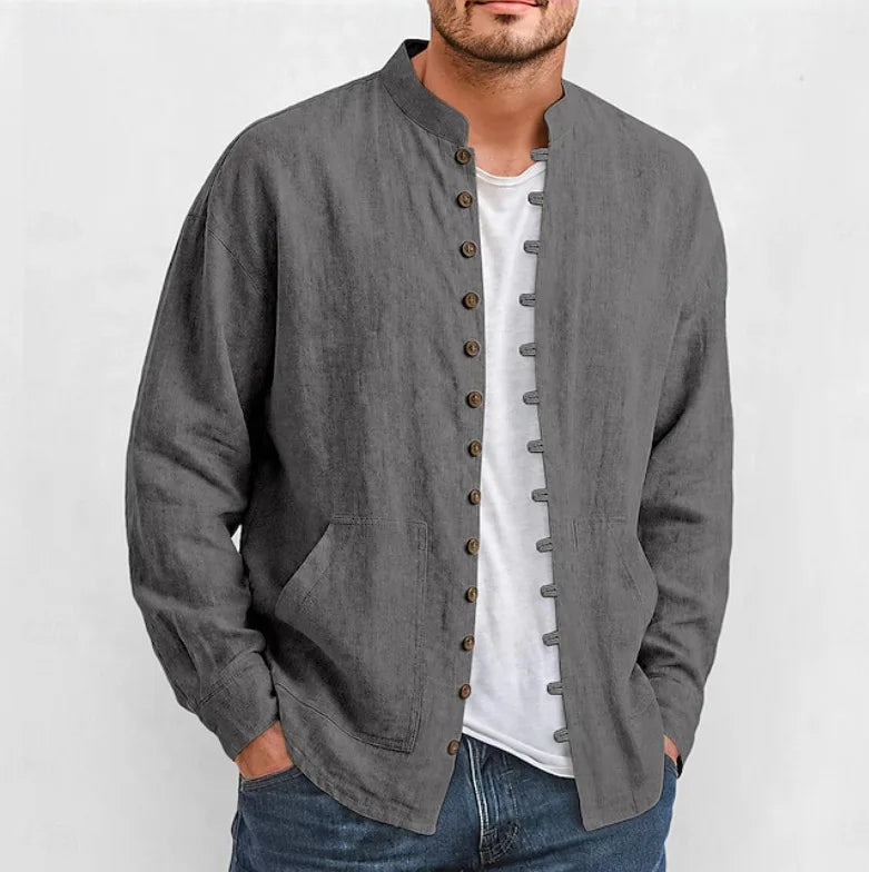 Bastien™ Shirt with Textured Fabric and Front Buttons with Toggle Details
