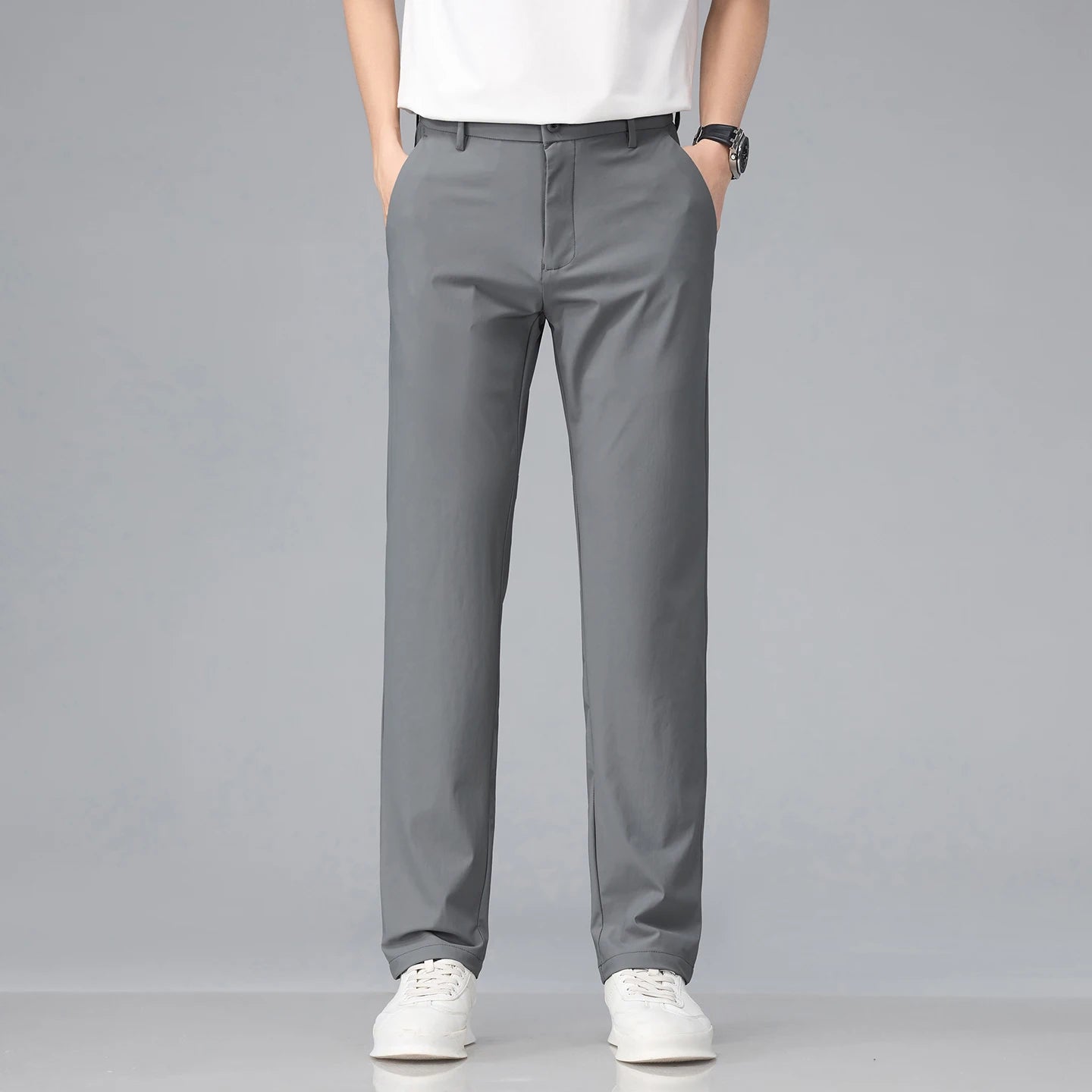Corvino™ Dress Pants with Stretch Fabric and Straight Fit.