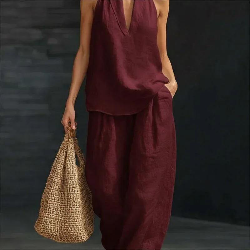 Aurelia™ Cotton-Linen Set with a Minimalist Style and Flowing Fit