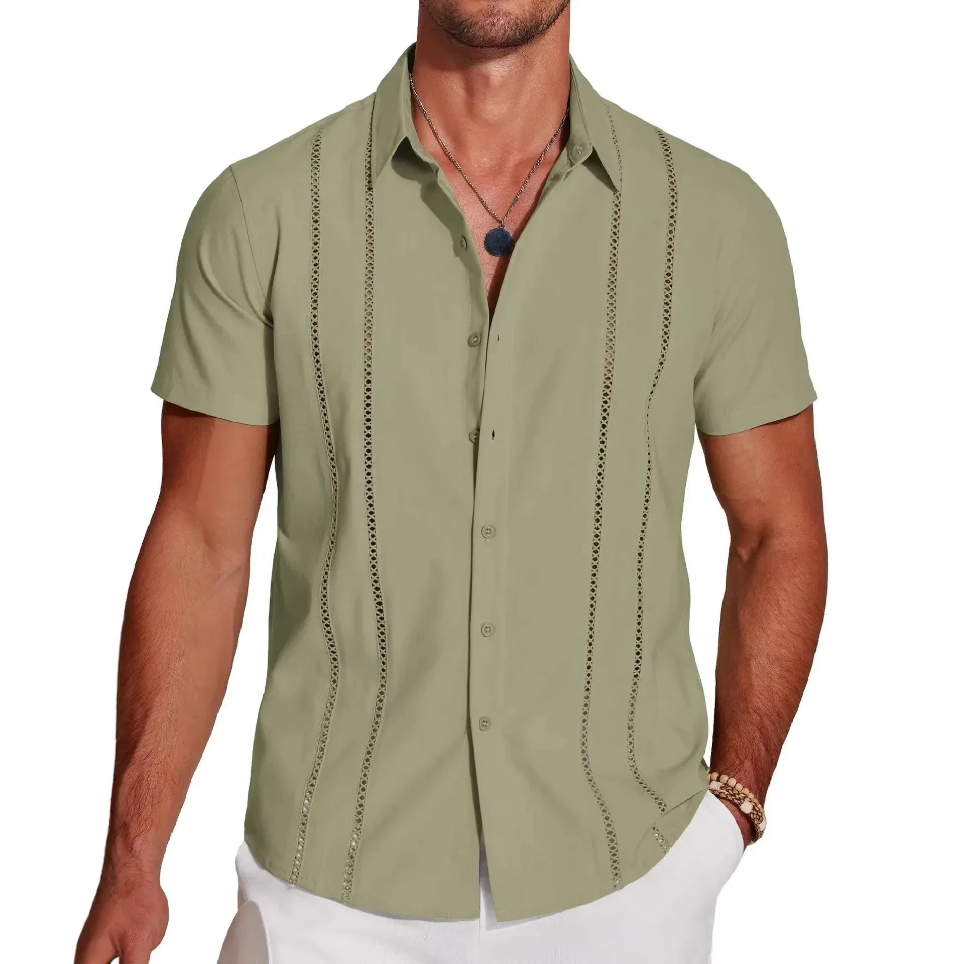 Kaedon™ Shirt with Metallic Vertical Stripes and a High-Quality Look