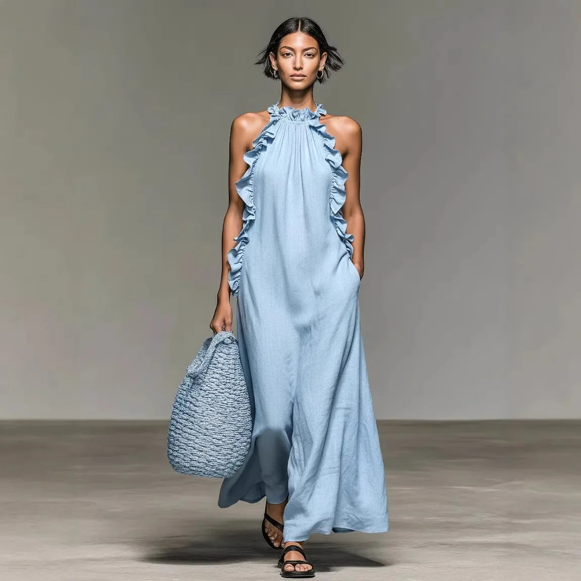 Velisse™ Dress with Ruffle Trim and Relaxed Flowy Silhouette.