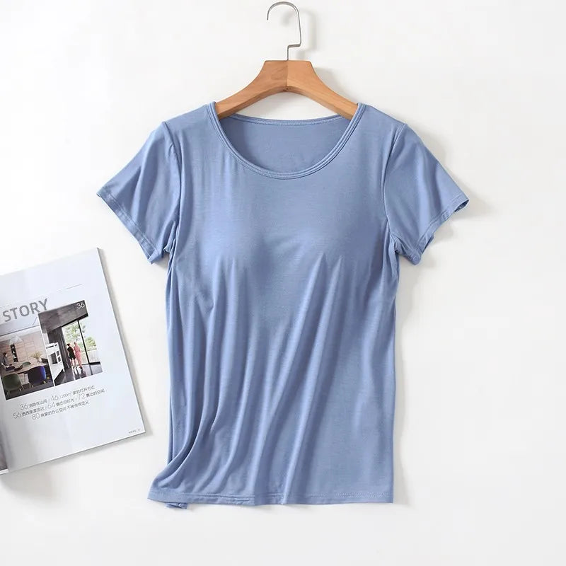 Velina™ Blouse in Silky Modal with Built-In Cups and Second-Skin Feel
