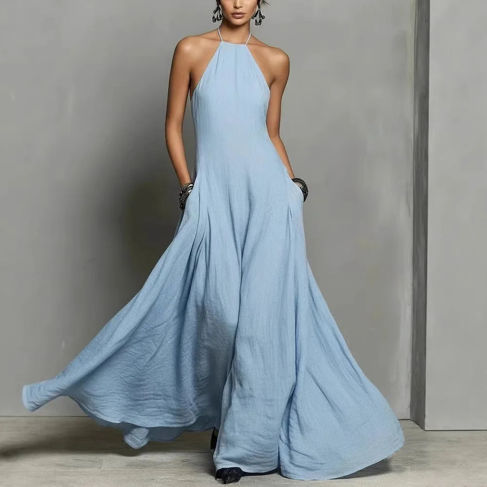 Serafine™ Dress with Halter Neckline, Open Back and Flowy Silhouette