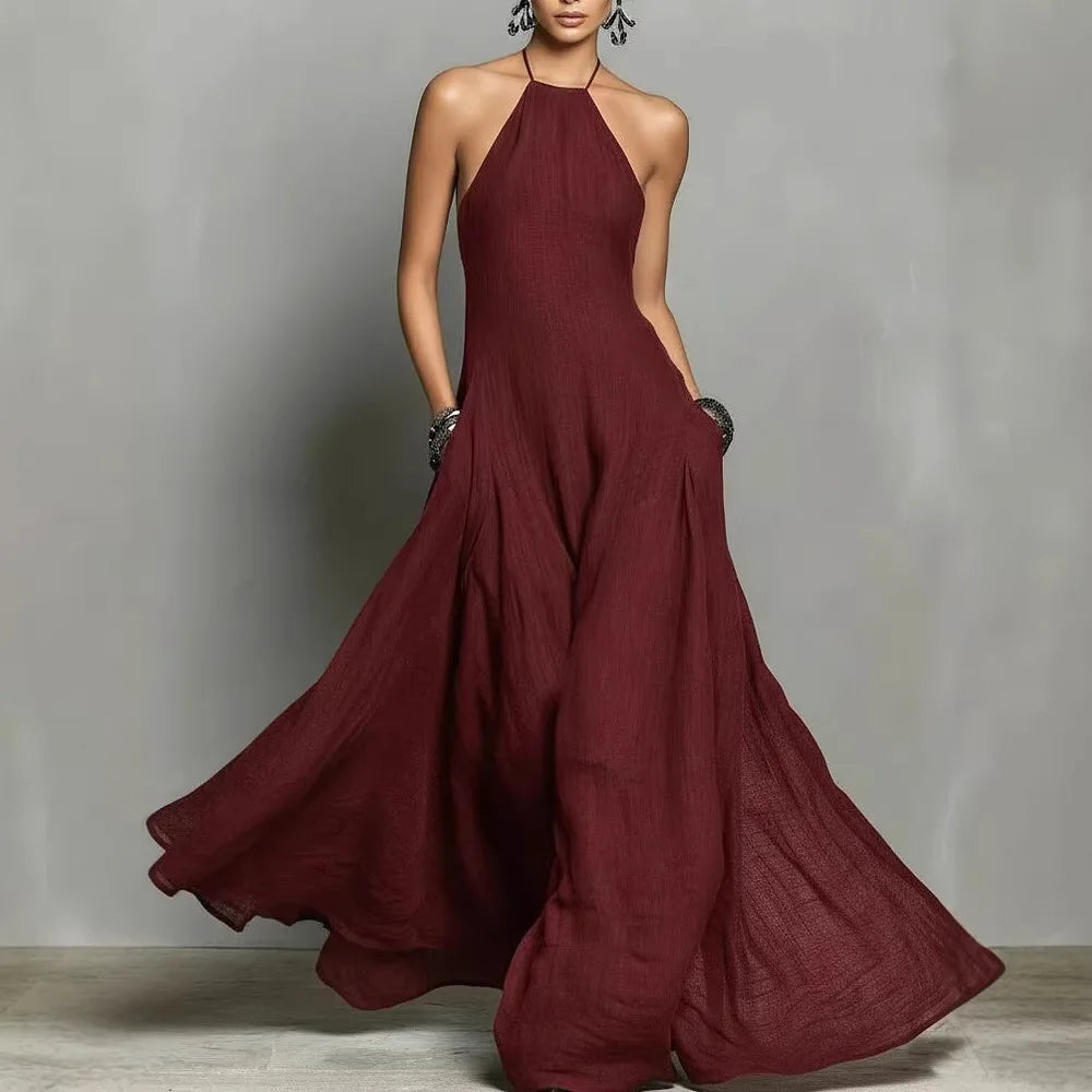 Serafine™ Dress with Halter Neckline, Open Back and Flowy Silhouette
