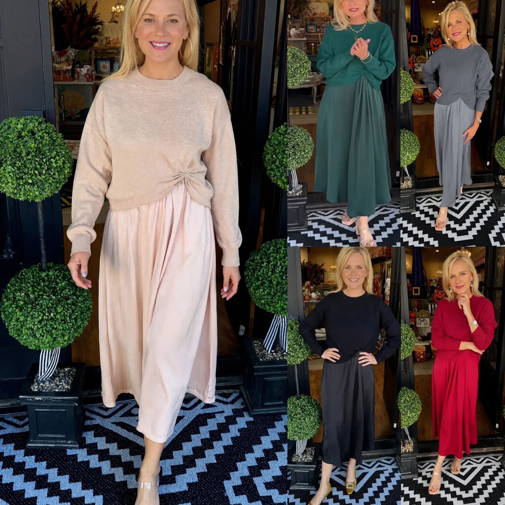 Angel™ Set in Comfortable Sweatshirt and Cotton Skirt / Cozy Sophistication for Fall-Winter!