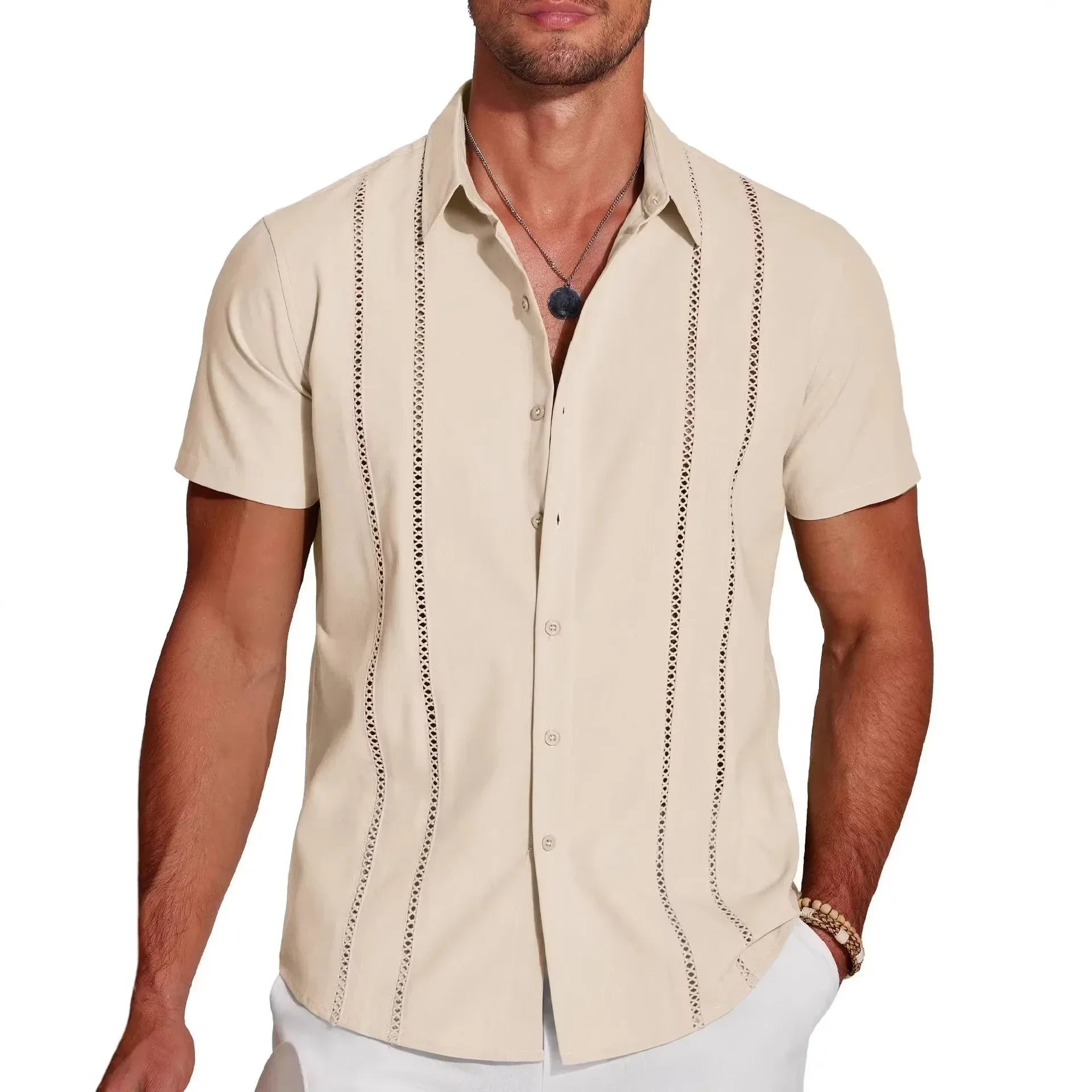 Kaedon™ Shirt with Metallic Vertical Stripes and a High-Quality Look