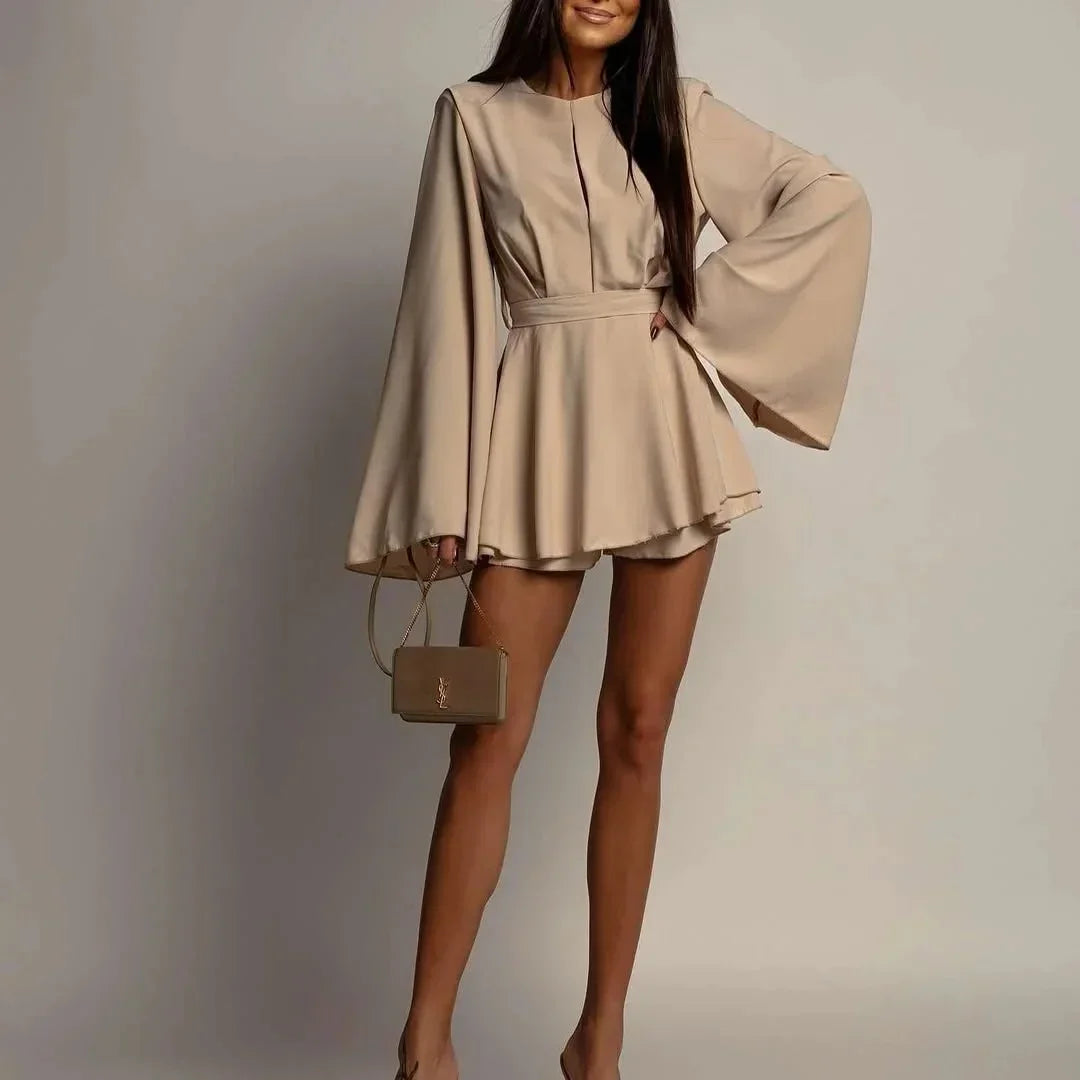 Lunelle™ Romper with Open Back and Delicate Elegance