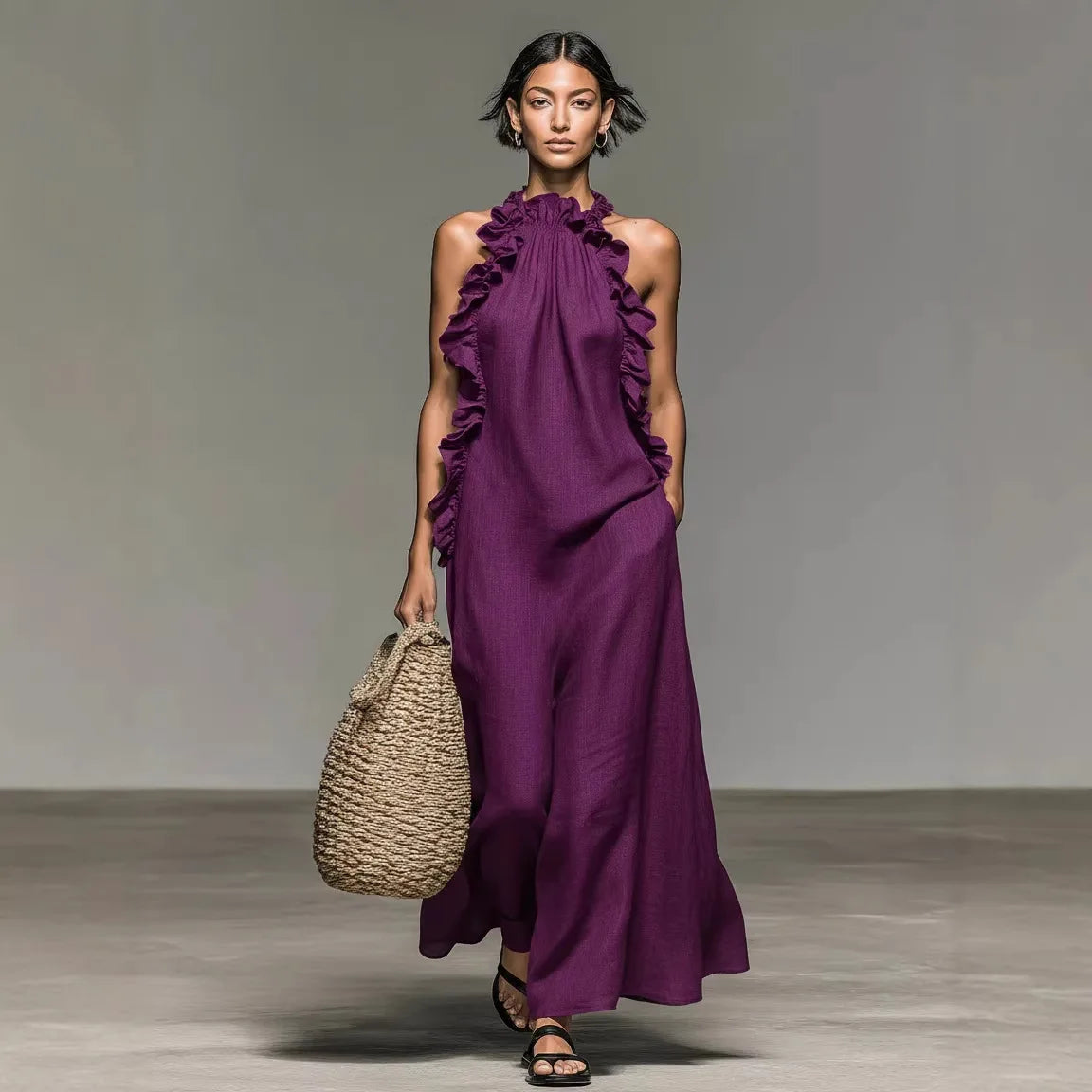 Velisse™ Dress with Ruffle Trim and Relaxed Flowy Silhouette.