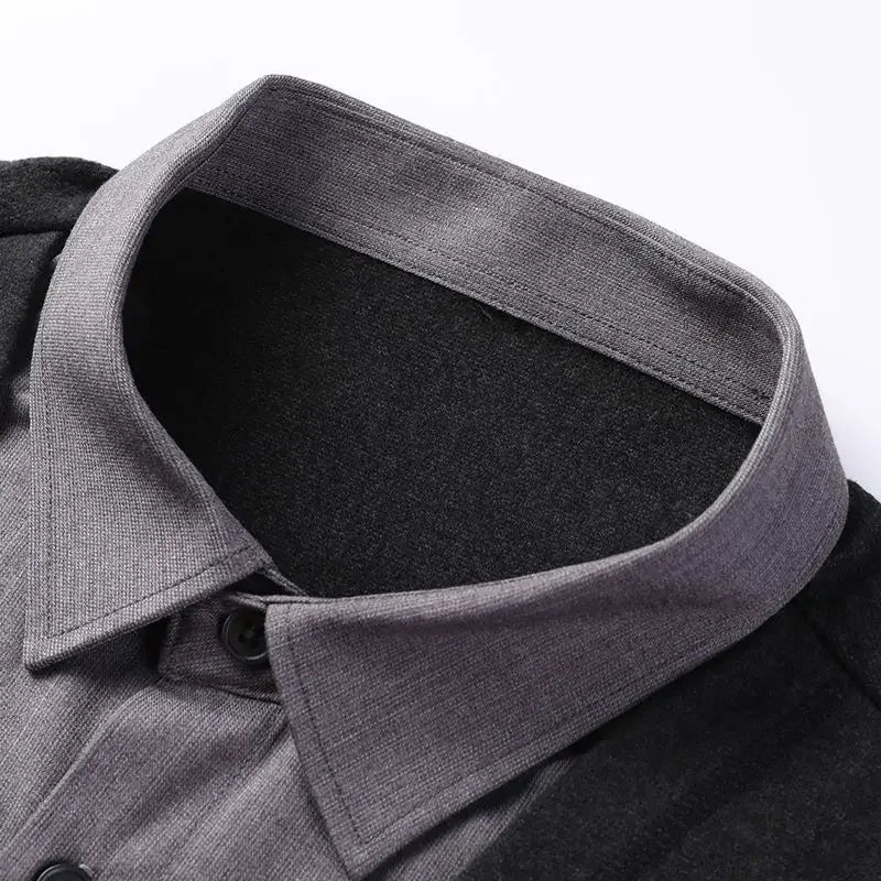 Men’s Two-in-One Cardigan Shirt – Layered Elegance with Everyday Comfort